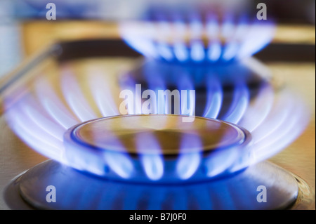 Natural Gas Stove Burner, West Vancouver, B.C. Stock Photo