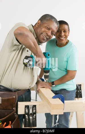 African American Couple Doing Home Improvement, B.C. Stock Photo