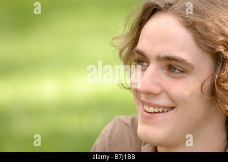 Young guy in park, Regina, Saskatchewan Stock Photo