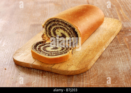 still life of poppy bread loaf in kitchen Stock Photo