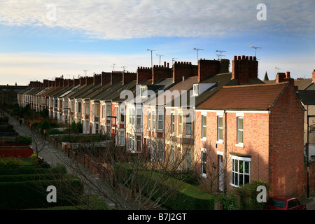 Row of houses taken at Whitley Bay, Tyne & Wear Stock Photo