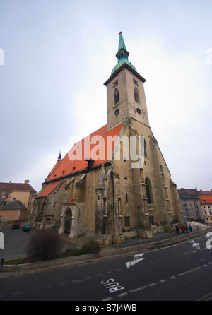 The impressive St Martin’s Cathedral (Dóm Sv Martina) in Bratislava, Slovakia, dates back to the 14th century. Stock Photo