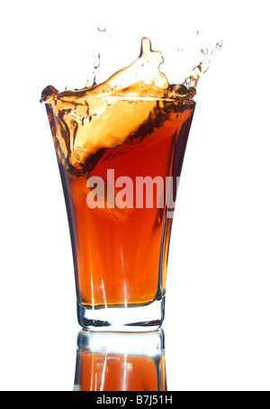 soft drink with a splash isolated on white Stock Photo