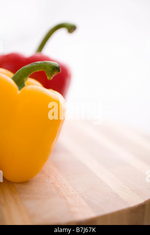 Soft focus yellow and red pepper Stock Photo
