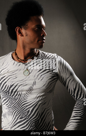 Portrait of young trendy african hispanic man posing Stock Photo