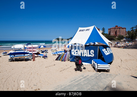 Surfboard and surf-o-phane rental at Manly Beach, NSW, Australia Stock Photo