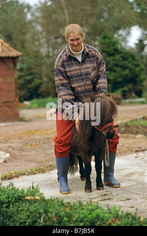 woman and Shetland Pony Stock Photo - Alamy