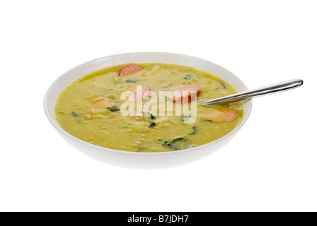 dutch pea soup isolated on a white background Stock Photo