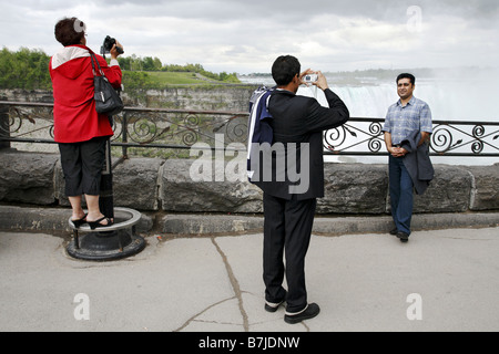 Tourists, Niagara Falls, Canada & USA Border Stock Photo