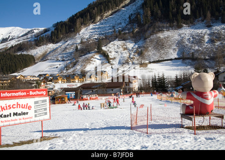Rauris Austria EU January A group of young children having ski lessons Stock Photo
