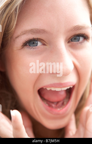 Portrait Of Teenage Girl Smiling Stock Photo