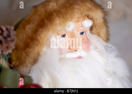 Detail of the face of a Santa Claus doll, Canada, Ontario Stock Photo