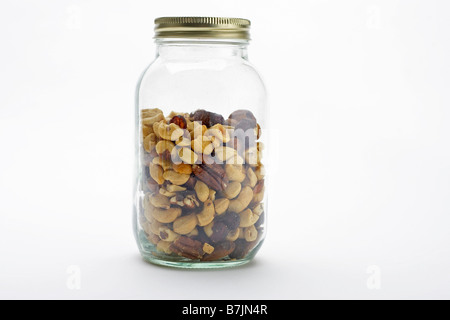 Mason jar of mixed nuts, Canada, Ontario