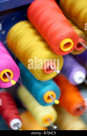 Colourful spools of thread, Canada, Ontario Stock Photo