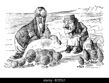 The Walrus and the Carpenter Alice Through the Looking Glass Illustration by Sir John Tenniel 1820 to 1914 Stock Photo