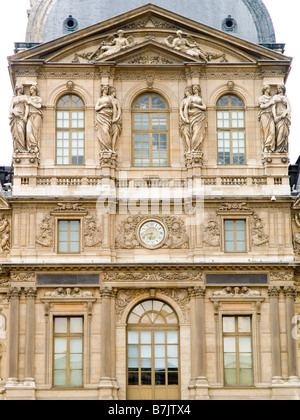 Close up of the Palais du Louvre (home of the Louvre Museum) in Paris, France Europe Stock Photo