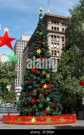 Christmas tree in Martin Place, Sydney Stock Photo