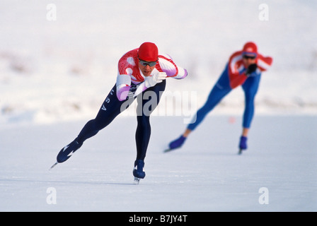 Male speed skaters in action Stock Photo - Alamy