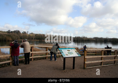 The Viewpoint at Amwell Quarry Nature Reserve Stock Photo