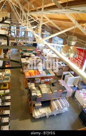 A birds eye view of an artists shop, showing different types of paper, card, sketch books and sketch pads for sale. Cass Art. Stock Photo