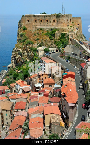 Ruffo Castle in Scilla, province of Reggio Calabria, region of Calabria, southern Italy, opposite Sicily across the Messina Straits. Stock Photo