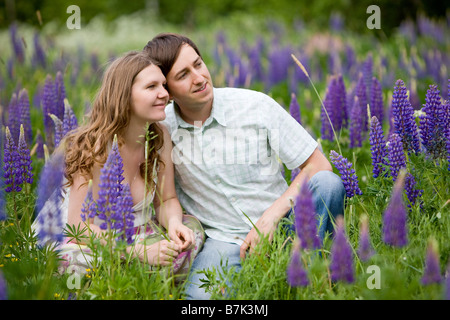 Romantic photo of young attractive couple Stock Photo