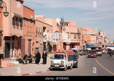 Marrakech Morocco North Africa Typical Moroccan street scene in the Medina Stock Photo