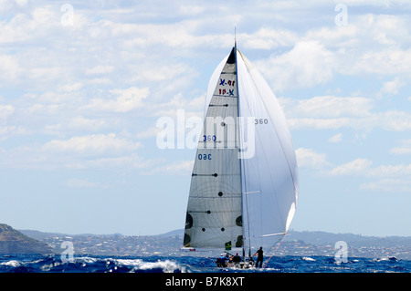 Rolex Trophy rating series Sydney Australia 2008 Patrice Six sailing downwind Stock Photo