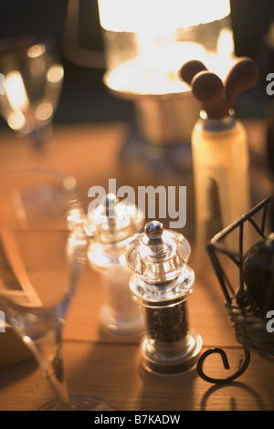 Salt and Pepper Shakers Stock Photo