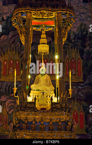 The Emerald Buddha inside Ubosot temple - Wat Phra Kaew and the Grand Palace in central Bangkok Thailand Stock Photo