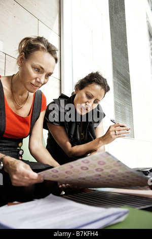 Women working on a project Stock Photo