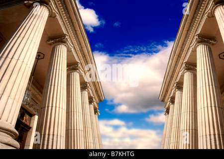 Picture of large greek freestone columns Stock Photo