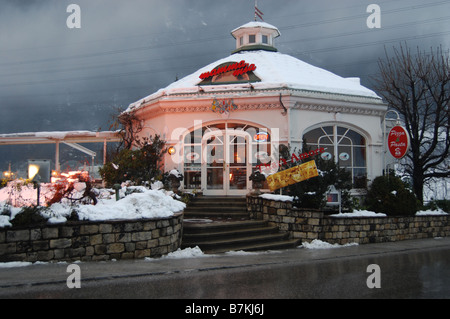 Italian restaurant Mayrhofen Austria Stock Photo