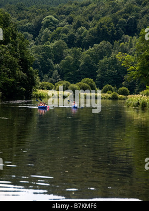 Kayaking on the River Semois Bouillon Ardennes Wallonia Belgium Stock Photo