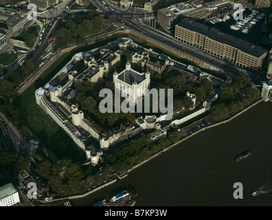 Tower Of London Aerial view late 1980s.