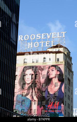 Roosevelt hotel exterior hollywood boulevard los angeles california famous infamous residence resident Stock Photo