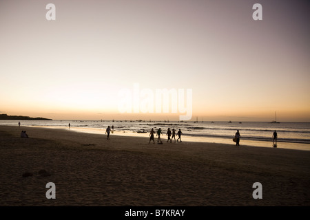 Walking on the beach after sunset at Playa Tamarindo in Guanacaste, Costa Rica. Stock Photo