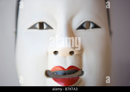 Closeup of Japanese Noh Mask, woman Stock Photo