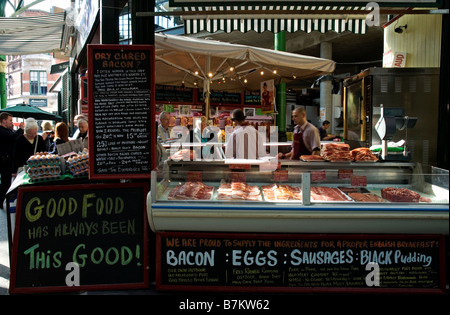 A butcher stall at Borough Market, London England UK Stock Photo