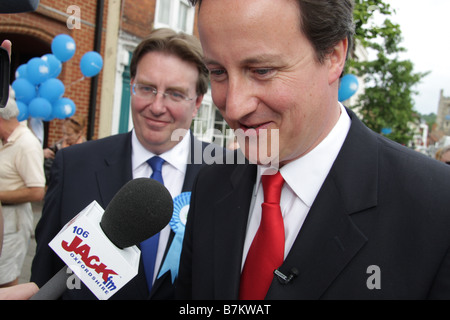 John Howell MP & Conservative Leader David Cameron in Henley on Thames Oxfordshire 2008 Stock Photo