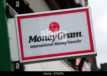 MoneyGram sign on shop Stock Photo