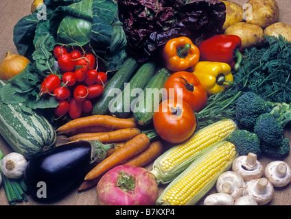 Display of Fresh Vegetables Stock Photo