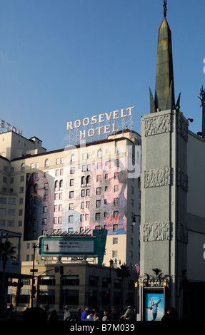Roosevelt hotel exterior hollywood boulevard los angeles california famous infamous residence resident Stock Photo