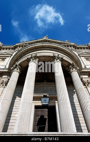 Looking up at the columns of St Pauls Cathedral in London Stock Photo