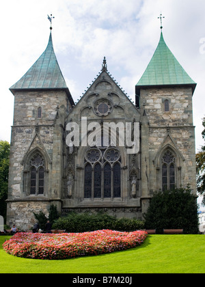 Domkirke of Stavanger, St. Svithun's Cathedral (c. 1150), is the oldest cathedral in Norway. Stock Photo