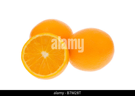 fresh oranges isolated on a white background Stock Photo