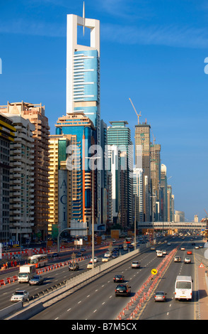 Sheik Zayed road at Dubai Stock Photo