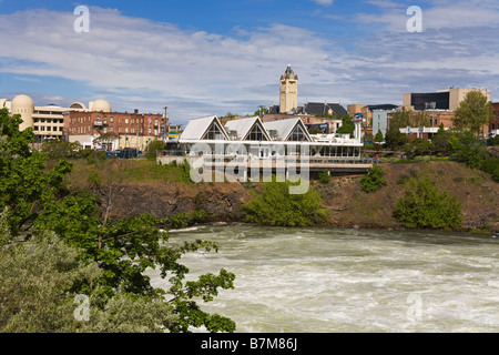 Spokane River in Major Flood Riverfront Park Spokane Washington State USA Stock Photo