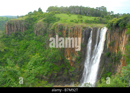 Horizontal shot of Howick Falls in the Natal Midlands, South Africa. Not far away from Durban, a sub-tropical area. Stock Photo