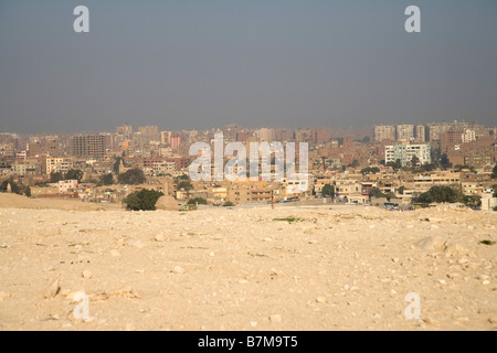 Cairo, Cairo City view from Pyramids, Pollution, Egypt, City Scape Stock Photo